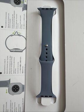Slate Blue-Gray Silicone Smartwatch Band apple compatible size small medium